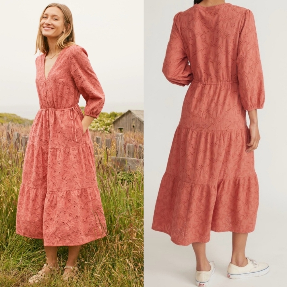 NWOT Marine Layer Red Willow Eyelet Midi Dress